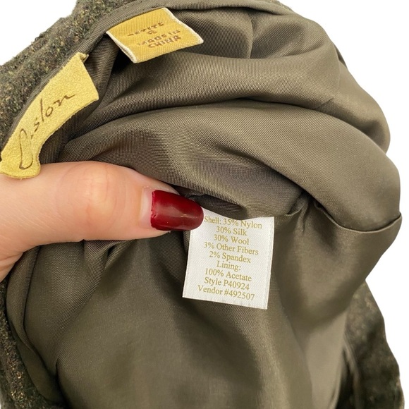 Caslon Wool & Silk Pleated Trouser Pants In Dark Olive - Picture 8 of 9